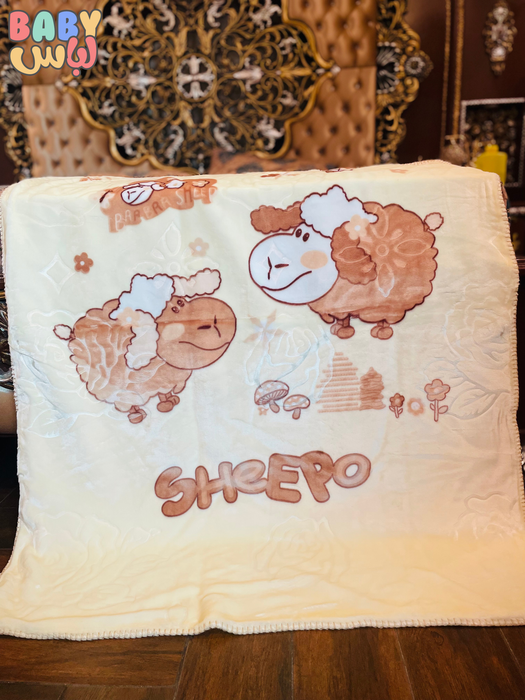 Sheepo beige Baby Blanket