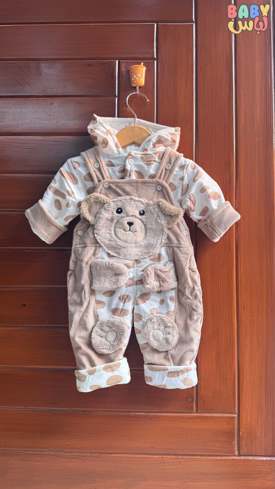 Bear Baby Brown Fur Romper