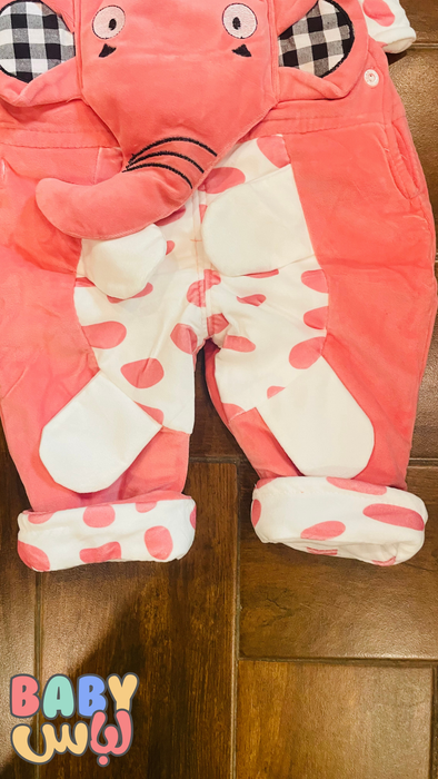 2 Pcs Elephant Pink Baby Romper