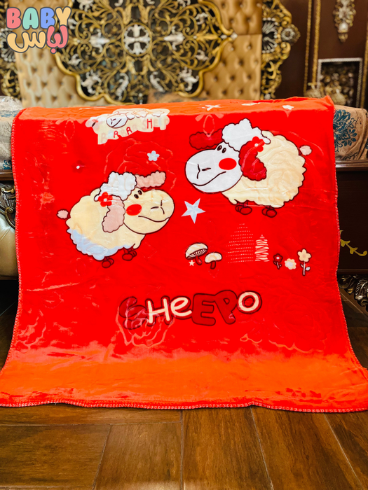 Sheepo Red Baby blanket