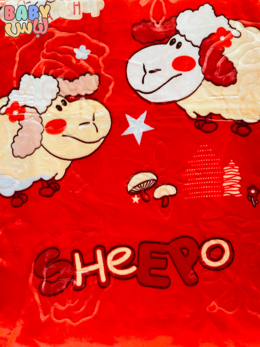 Sheepo Red Baby blanket