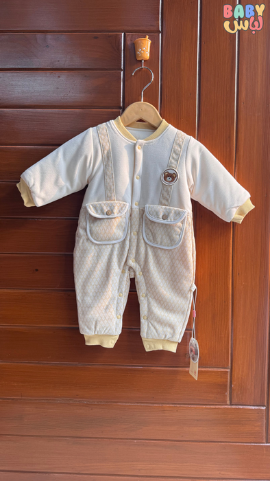 Elegant Baby Beige Galas Romper