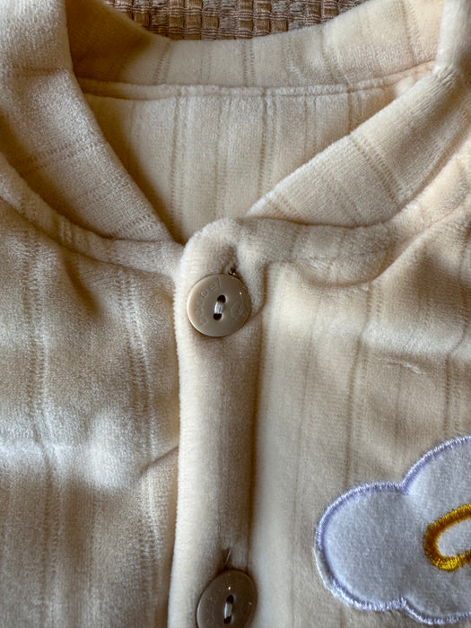 Beige Elephant Velour Baby Suit