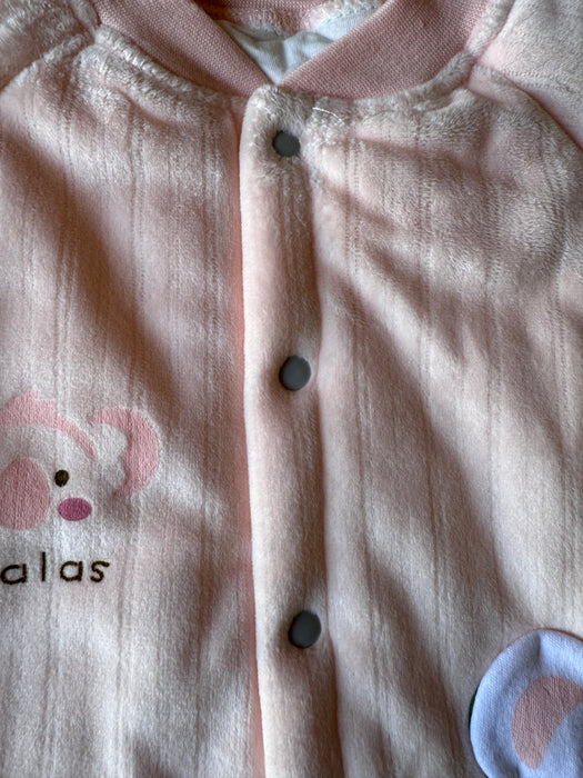 Pink Koala Velour Baby Suit