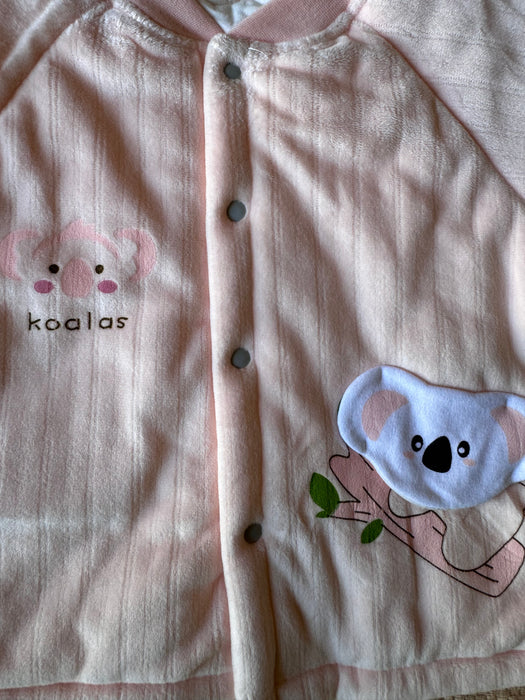 Pink Koala Velour Baby Suit