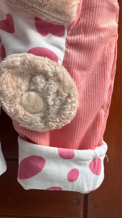 Bear Baby Pink Fur Romper