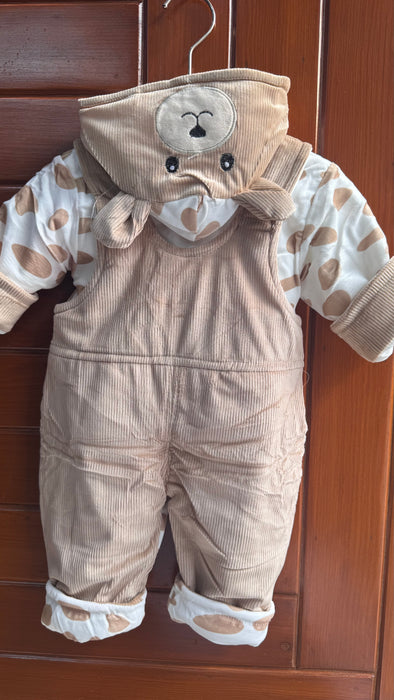 Bear Baby Brown Fur Romper